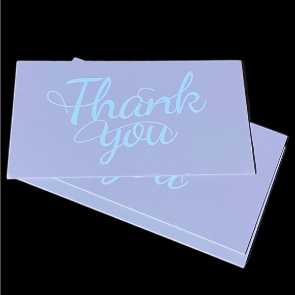50 Thank you cards for your small business Pink & White Business Card size - Picture 1 of 11
